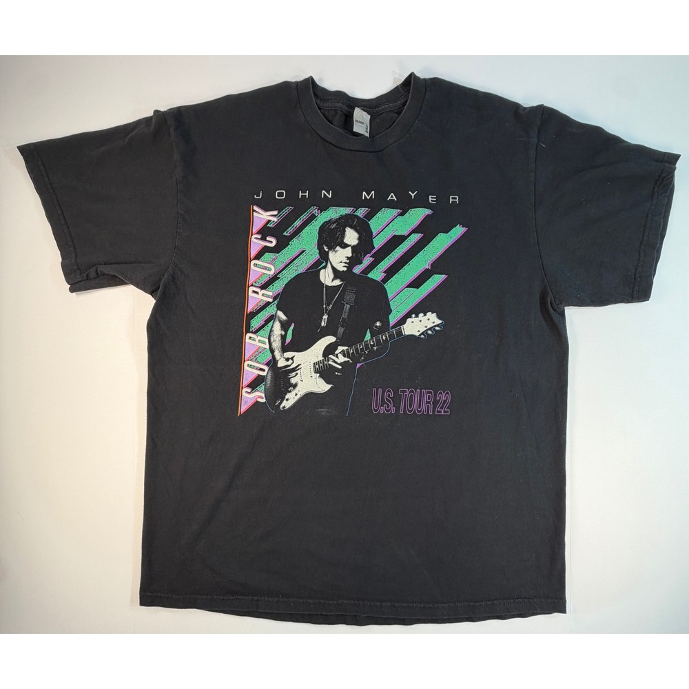John Mayer Sob Rock US Tour 2022 Graphic T-Shirt Black Gildan Hammer Large